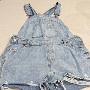 Wild Fable Light Blue Jean Shorts Overalls